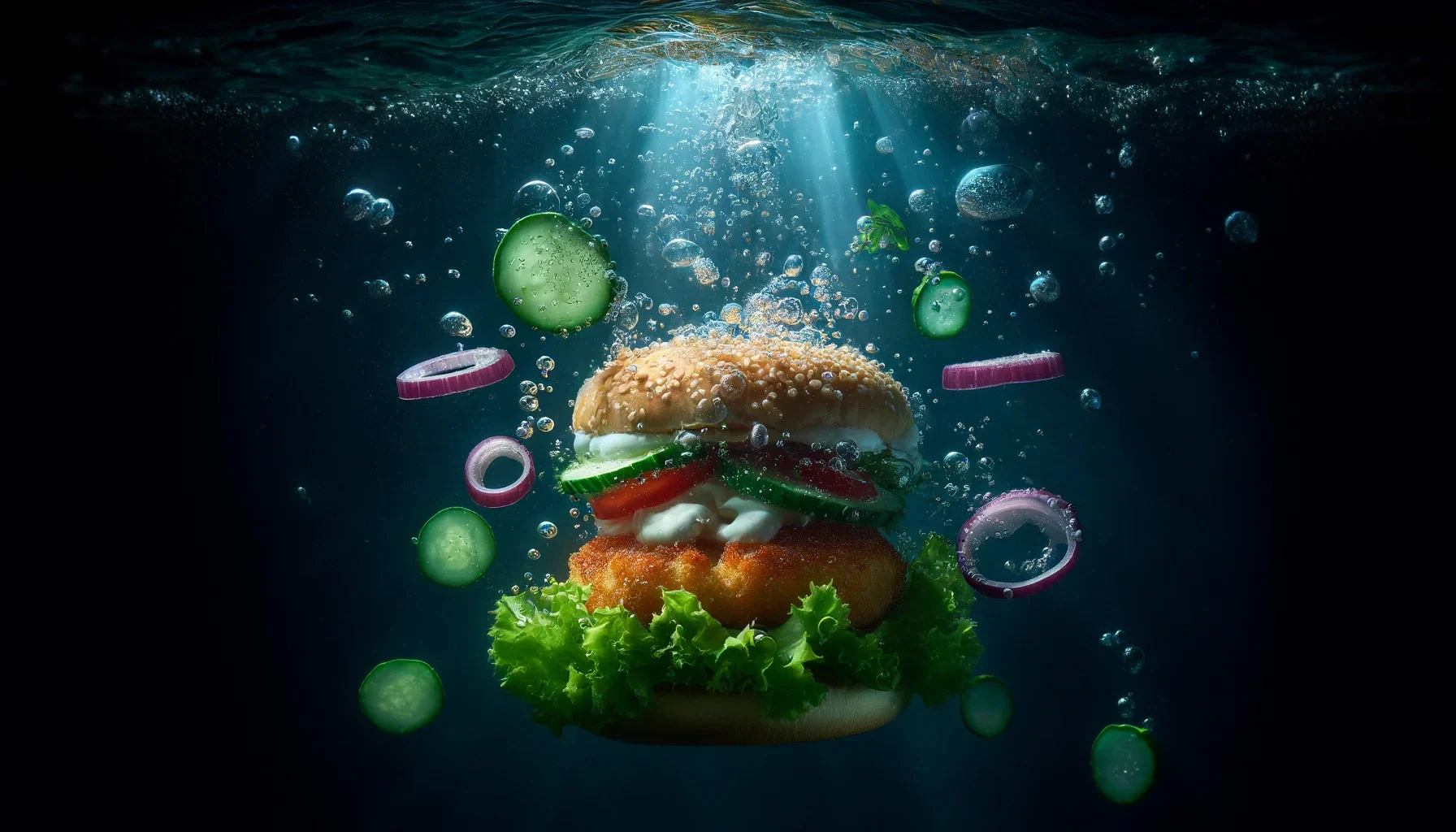 Le Grand Bleu — visuel de création original Fusion Burger